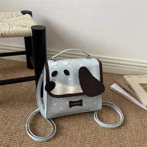 Preppy Stijl PU Leer Cartoon Hond Rugzak Voor Meisjes Sterren Patroon Schoudertas Met 3D Oren Mode Mini Rugzak