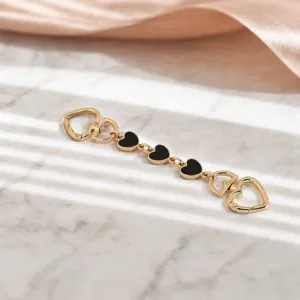 Fashion gold metal black heart bag chain detachable keychain pendant for women accessories