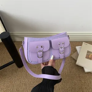 Borsa da Donna Minimalista in Pelle PU con Motivo a Stelle Borsa a Tracolla Grande Capacità Doppie Tasche Anteriori Fibbia in Metallo