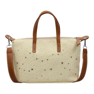 Schicke Umhängetasche mit Sternenmuster für Damen, lässige minimalistische große Handtasche.