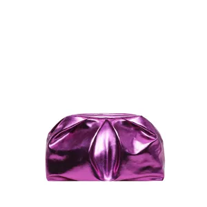 Rosa metallic plissierte Wolke Clutch Tasche, modische weiche PU Leder Abend Umhängetasche chic.