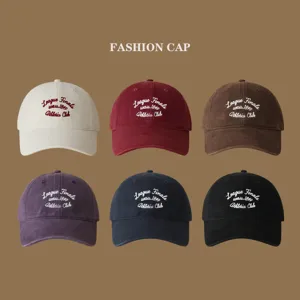Women Cotton Baseball Cap Adjustable Fashion Letter Embroidered Casual Sun Protection Outdoor Sports Baseball Hat