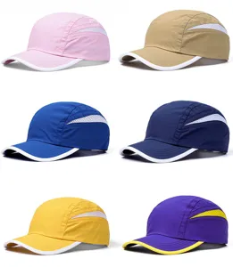 Quick-drying mesh sports cap detail, breathable outdoor sun hat, lightweight baseball cap variant display