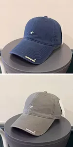 Korean style minimalist embroidered soft top baseball cap, casual couple sun protection hat.