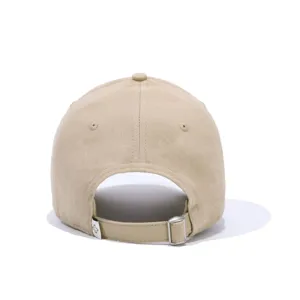 Beige baseball cap with adjustable metal buckle, classic casual dad hat for daily wear.