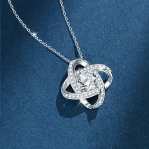 Elegant minimalist hollow cubic zirconia copper pendant necklace for women and daily party wear