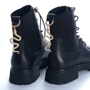 Punk Style Metal Snake Shoe Buckle Vintage Golden Boot Accessories Halloween Decorative Shoe Charms For Women Men