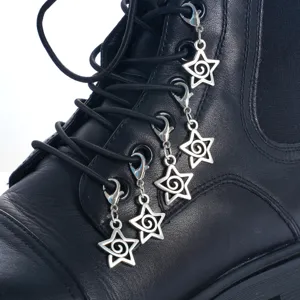 Punk style five-pointed star boot charms and metal shoe accessories for Martin boots fashion.