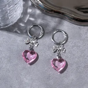Leuke roze kristal hart strik schoen hanger voor laarzen hoofdweergave product van