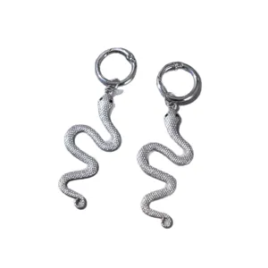 Gothic vintage silver snake shoe charms metal boot heel pendants 2pcs accessories