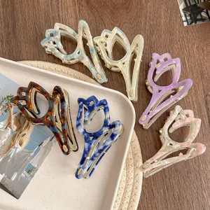 Tulip acetate hair claw clip French elegant shark clip hair accessory for women styling