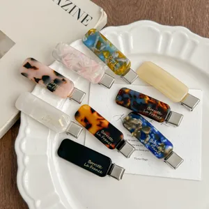 Korean Style Acetate Tortoise Shell Duckbill Hair Clip Elegant Side Bangs Hairpin Minimalist Hair Accessories For Women