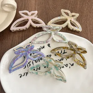 Pinzas de pelo de mariposa de acetato para mujer, pinza de mandíbula media, accesorios elegantes.