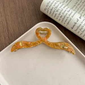 Amber acetate hair claw clip large size unique shark clip elegant hair accessory for women