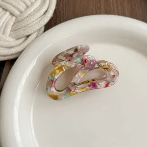 Acrylic hair claw clip irregular marbled design stylish medium shark clip for women hair styling
