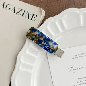 Blue tortoiseshell acetate hair clip elegant duckbill side clip hair accessory