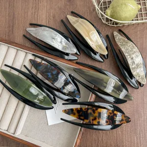 French vintage acetate hair barrette elegant swallowtail hairpin for women styling hair accessories