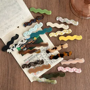 Retro Minimalist Geometric Acetate Hair Clips For Women Side Bangs Hairpins Sweet Hair Styling Accessories