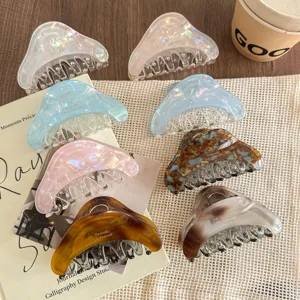 Chic Geometric Cellulose Acetate Hair Claw Clip Women Elegant Non-Slip Shark Clip Hair Styling Accessories Hairpin Headwear
