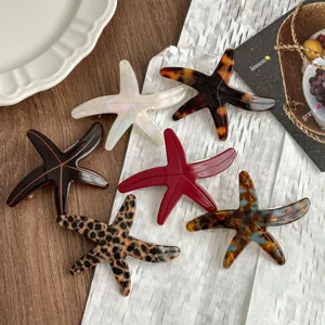 Cellulose Acetate Starfish Hair Clip Elegant Spring Hair Barrettes Side Hairpin Hair Accessories For Women Girls Styling