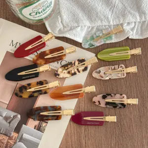 Chic Cellulose Acetate Hair Clip Minimalist Side Bang Barrette Elegant Metal Spring Hair Accessory For Women Daily