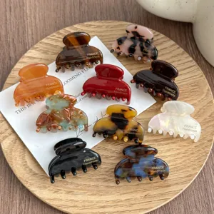 Small Hair Claw Clip Cellulose Acetate Hair Accessories Cute Bangs Clip Leopard Pattern Hair Styling Tool For Women