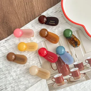 Korean style cute round ball hair clips side clips for women, colorful hair accessories.