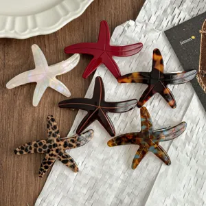 Acetate starfish hair clip set women side bangs hairpin fashion cute hair accessories styling
