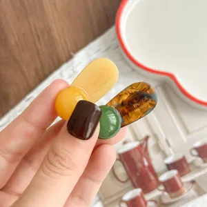 Chic Korean style sphere hair clip resin side clip exquisite bangs hairpin for women