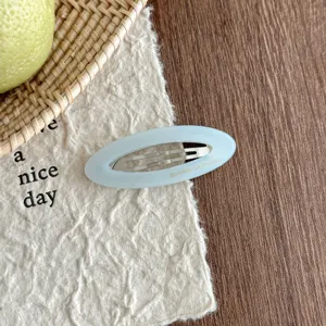 Korean style light blue oval acetate hair clip elegant fashion hairpin for women hair styling