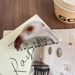 Acetate hair claw clip unique colorblocked curved hair catcher for women elegant daily hair styling