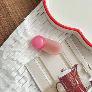 Pink round ball hair clip sweet side clip cute bangs hairpin for women daily fashion