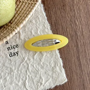 Korean style hollow oval acetate hair clip sweet bang barrette fashion hairpin detail
