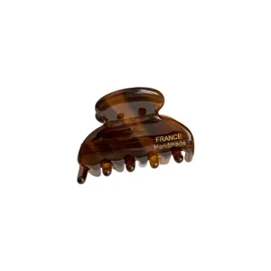 Small tortoise shell hair claw clip handmade acetate hair accessory for women styling daily wear