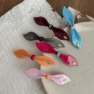 Sweet Korean Style Cellulose Acetate Bowknot Hair Clip Elegant Candy Color Side Clip Hair Accessories for Women