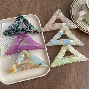 Retro acetate triangular hair claw clip large shark clip minimalist hair styling accessory