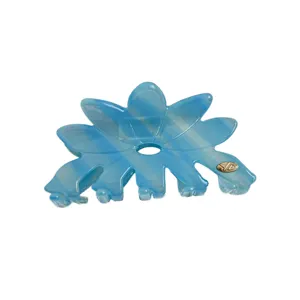 Large blue flower acetate hair claw clip, stylish hair accessory for women and girls.