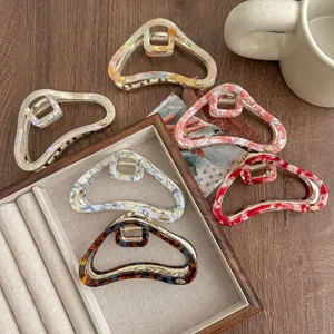 Molletta capelli nuvola in acetato da donna, eleganti accessori per capelli geometrici in metallo.