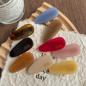 Sweet cute acetate water drop hair clips side bangs hairpin for women spring summer hair accessories