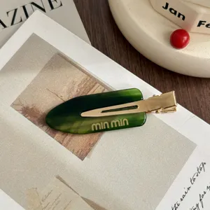Green acetate hair clip for women stylish side bang clip fashion cute hair accessories new