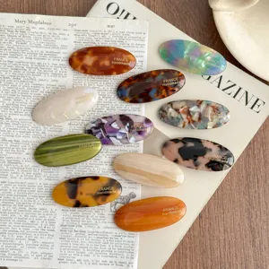 Acetate Oval Hair Clip French Handmade Side Clip Bangs Hairpin Hair Accessories For Women Daily Styling