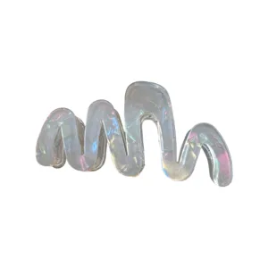 Korean minimalist wave hair claw clip iridescent mermaid acetate shark clip for elegant styling
