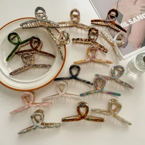 Advanced Acetate Hair Claw Geometric Cross Shark Hair Clip Elegant Hair Accessories For Women Daily Hair Styling