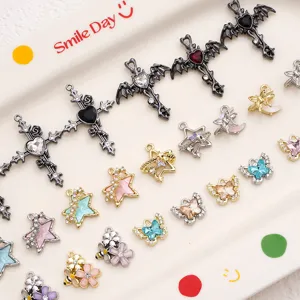Alloy sweet pendants DIY necklace accessories cute cross butterfly star charms set.