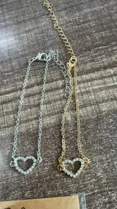 Bracelet chaîne coeur strass Amazon mode femme couple bijoux tendance nouveauté