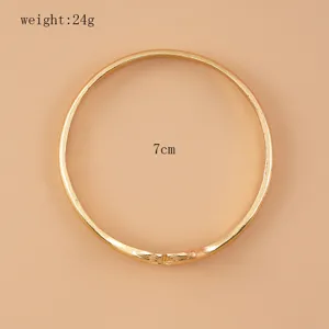 Bracelet de mode en métal doré avec joli motif de cœur à deux mains, diamètre 7cm 24g