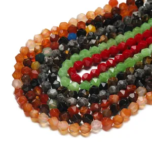 Brins de perles facettées en pierre naturelle pour bijoux DIY pierres précieuses en vrac