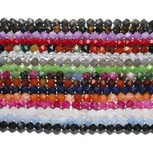 Perles en pierres précieuses facettées colorées pour bijoux DIY, superbes brins semi-finis.