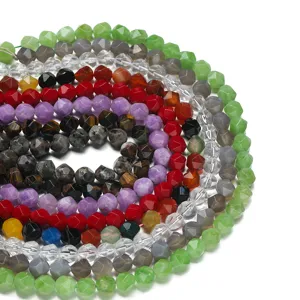 Perles en pierres precieuses facettees cristaux naturels perles en vrac pour bijoux DIY fils