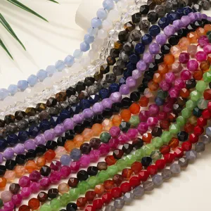 Perles en pierres precieuses facettees cristal colore accessoires de fabrication de bijoux